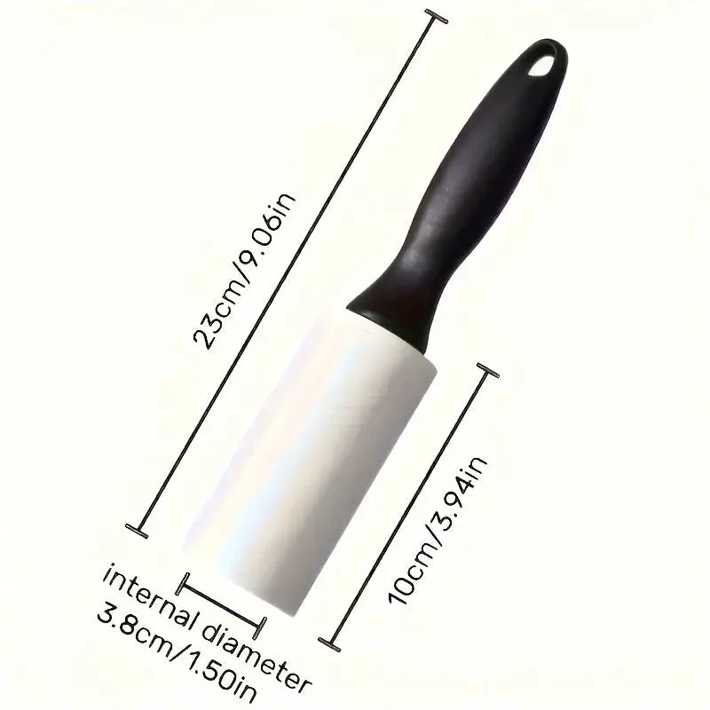 Simples Market Ultra Sticky Lint Roller with black handle and white roller for pet hair on furniture, clothing