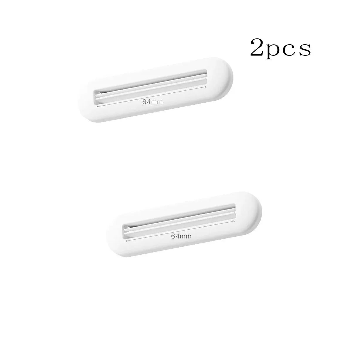 Toothpaste squeezer, 2pcs, white plastic, 64mm long, Simples Market.