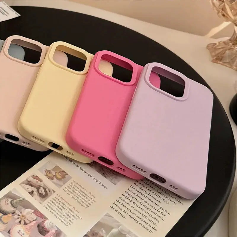 Dopamine Silicone Solid Color Phone Case For iPhone 11 Through 17 Pro Series Minimalist Durable Back Cover