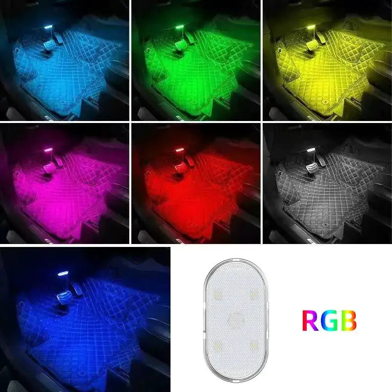 Car Interior Dome Light With Finger Touch Sensor And USB Charging LED Reading Lamp On Car Roof Magnets Atmosphere Lamp