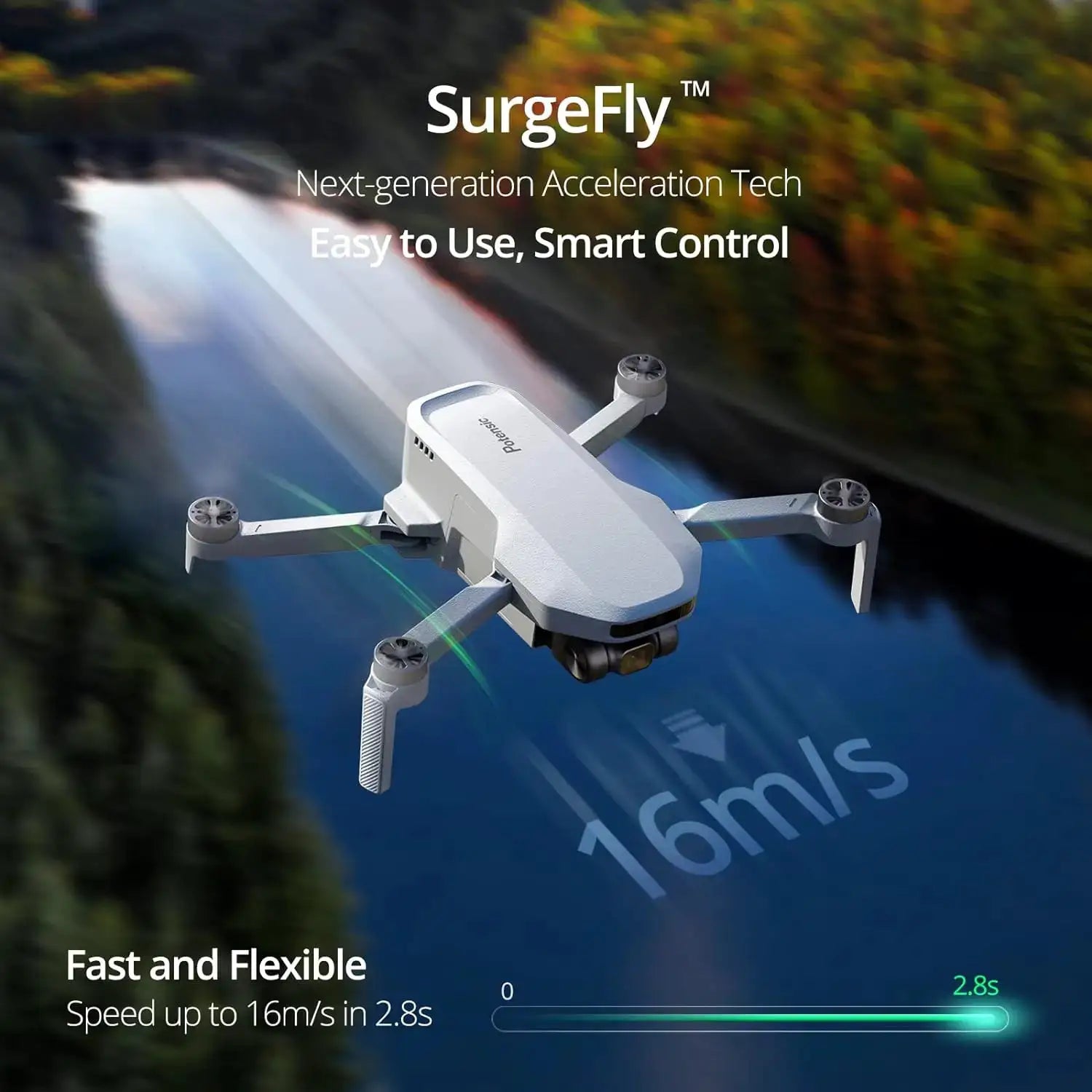 Potensic white quadcopter under 249g with GPS, auto return, and 4-KM range