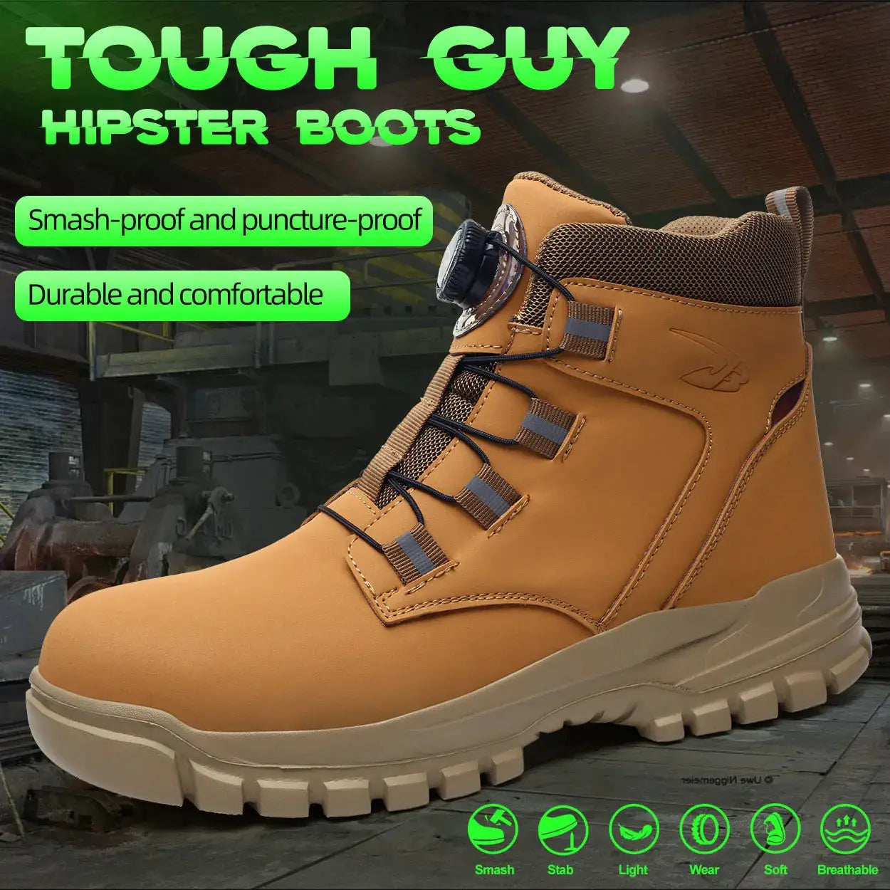 FortisGuard Waterproof Steel Toe Safety Boots For Men Anti Smash And Stab Resistant Work Footwear