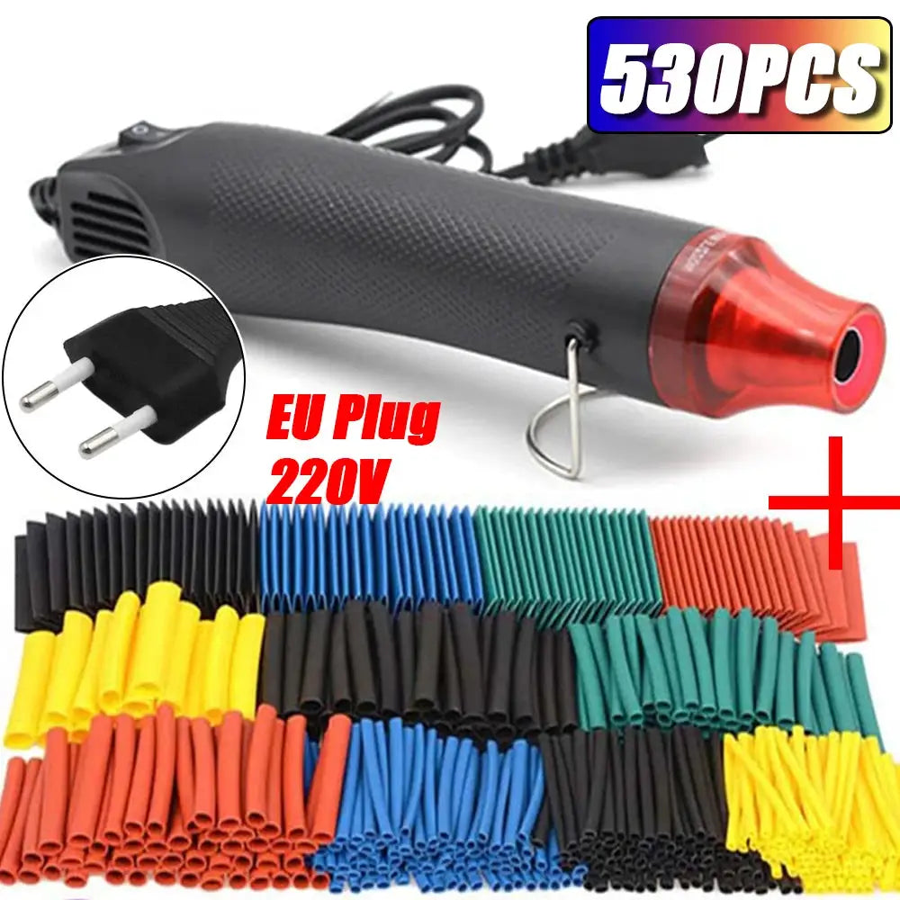 Heat Shrink Tubing Set 2 To 1 Shrink Ratio 530 328 127 Pieces With 300W Hot Air Gun