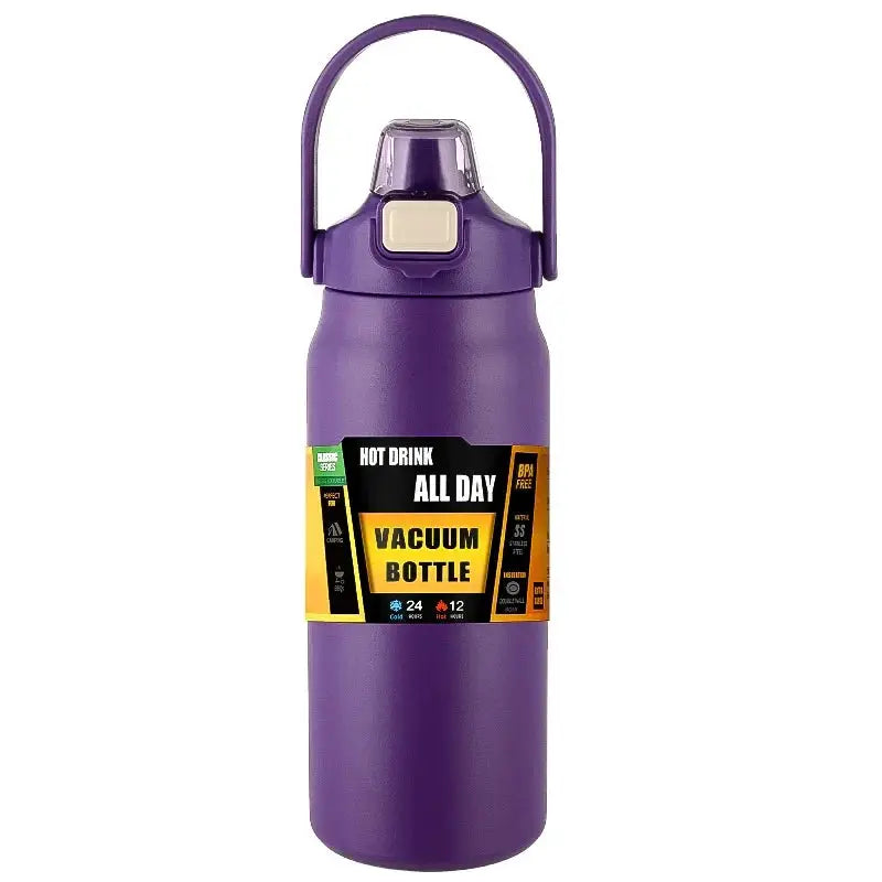Outdoor Stainless Steel Vacuum Insulated Thermos Mug With Straw
