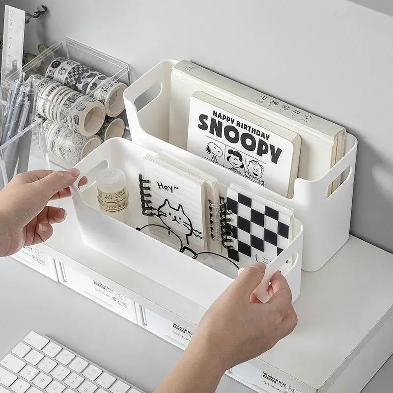 Cling film rack inside cabinet organizer, white plastic with dual shelves, Simples Market