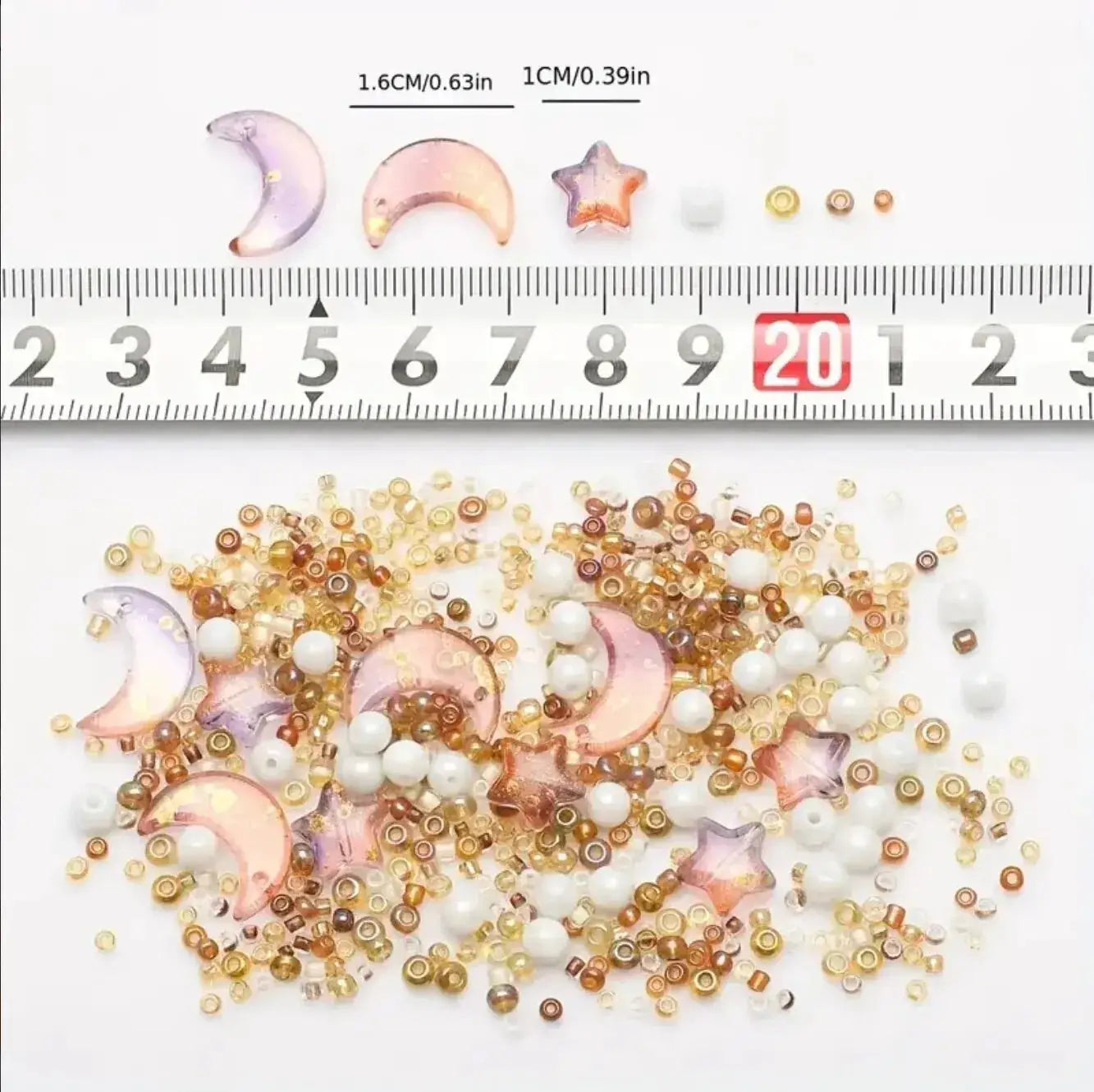 Moon Star Collision Gradient Mixed Pendants Porcelain White AB Crystal Glass Beads For DIY Bracelets And Necklaces