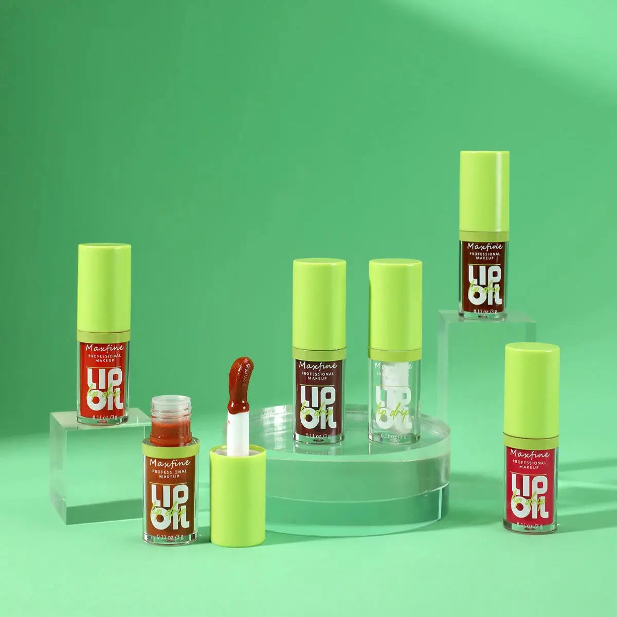 LuminaGlow Lip Gloss Waterproof Long Lasting Hydration Non Sticky Non Fading Formula Green Packaging