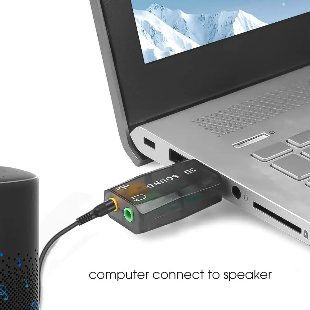 5.1 Channel USB External Sound Card Plug And Play USB Audio Interface For PC And Laptop
