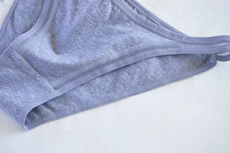 Women's cotton panties with lavender color and mesh panels by Simples Market