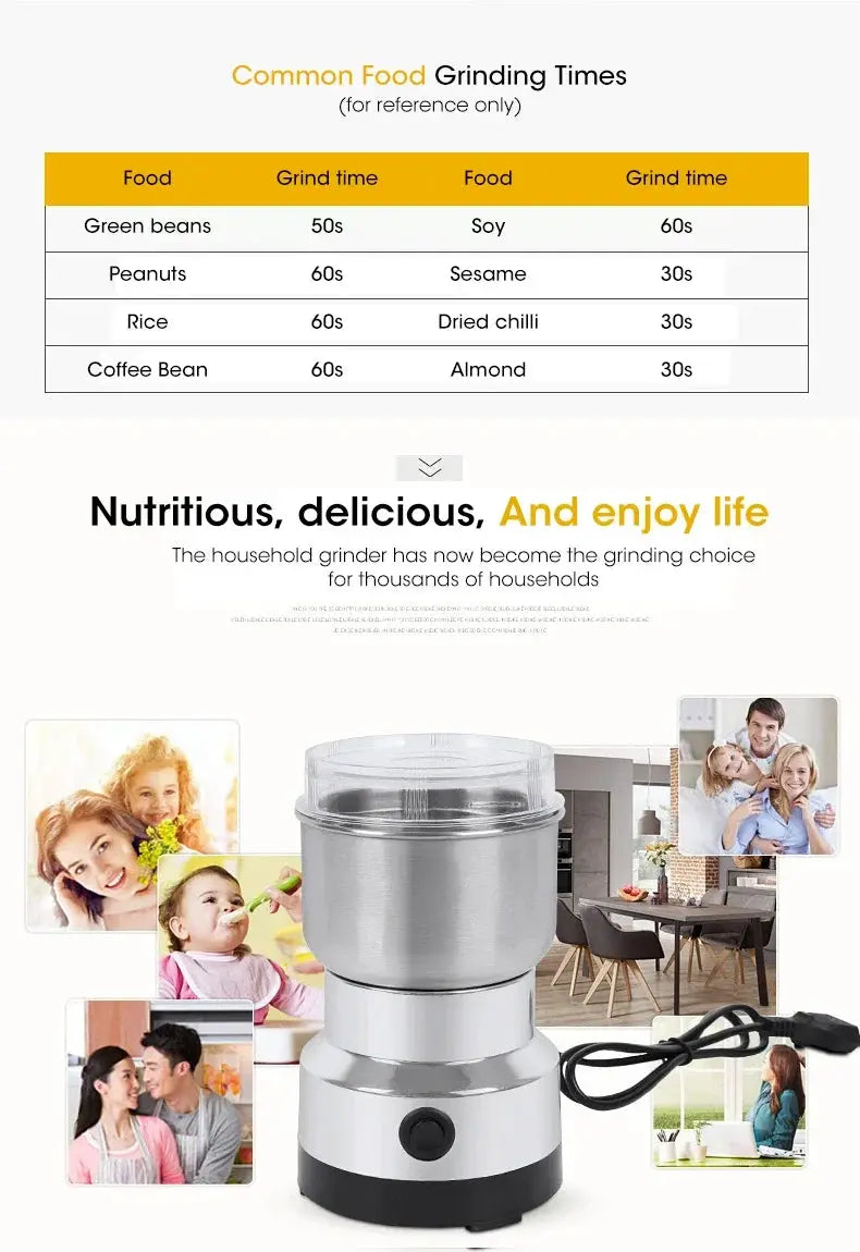 Mini Electric Grinder 300ml Ultrafine Pulverizer For Baby Food Coffee Spice Pepper Grain Mill Two Or Four Blades