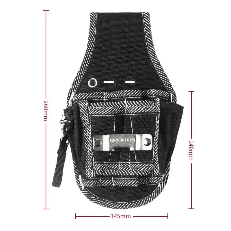 GJB810 9-in-1 tool waist belt, black 600D nylon electrician bag with metal buckle and pouches