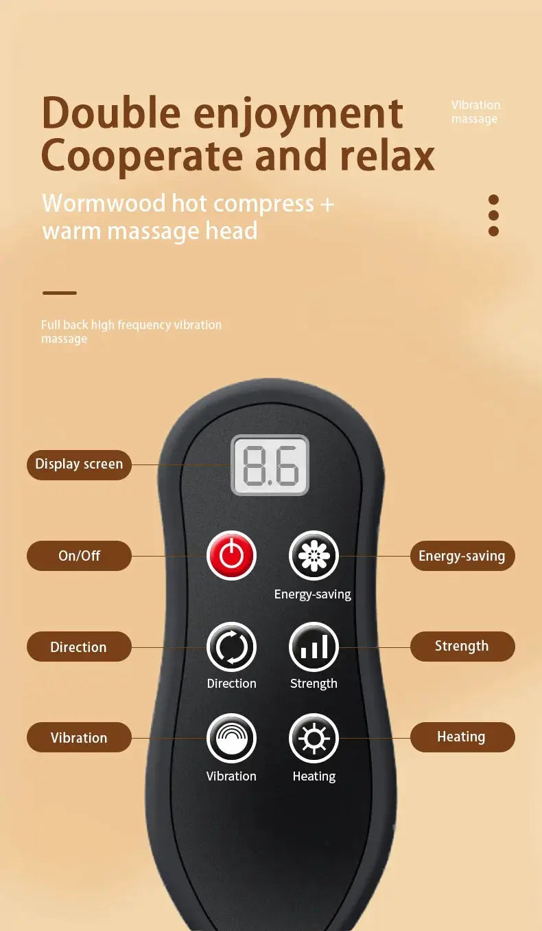 Electric black cervical neck massager with airbag traction, Shiatsu, heating and vibration by Simples Market