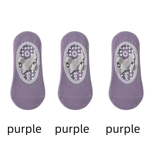 Three Pairs Professional Women Yoga Socks Silicone Anti Slip Backless Breathable Bandage For Yoga Pilates Ballet Sport