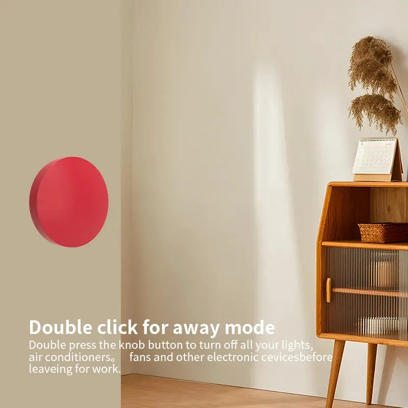Red circular Zigbee smart wireless wall button switch