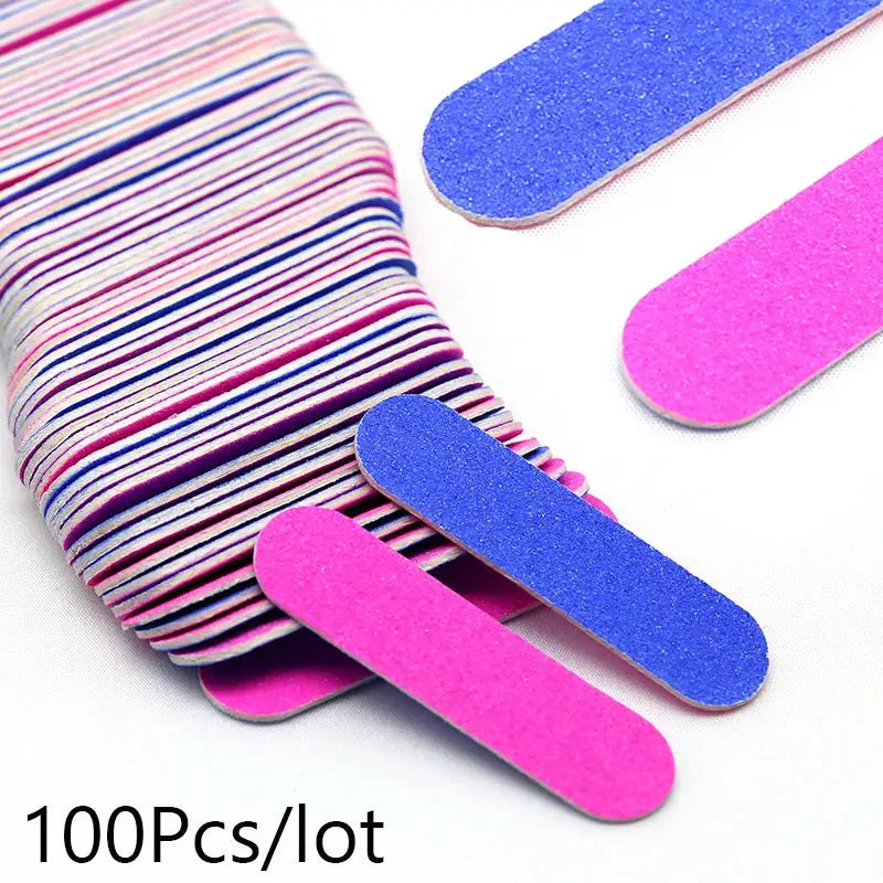 ElegantNail Pink Four Sided Cushioned Nail Buffer For Shaping Smoothing And Polishing Natural And Acrylic Nails