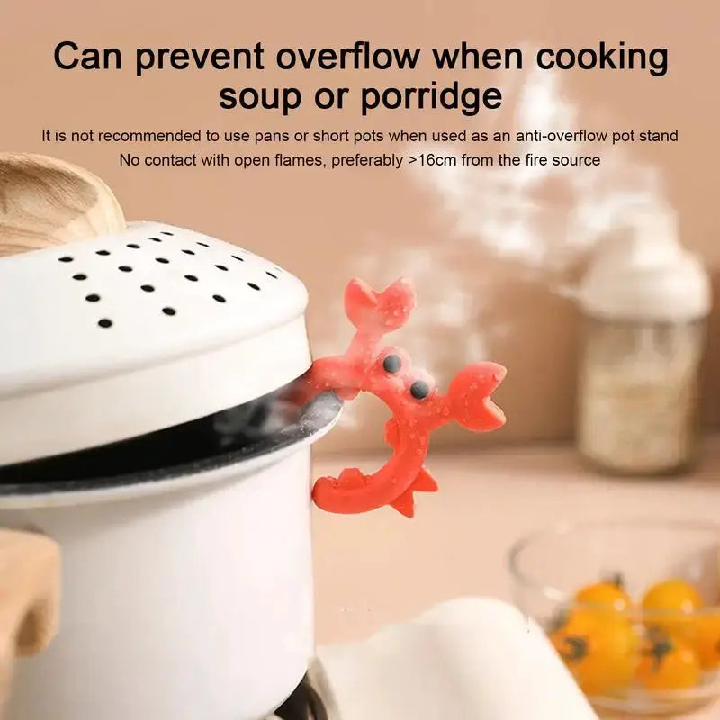 Crab Shaped Silicone Utensil Rest Clip on Countertop Ladle Holder