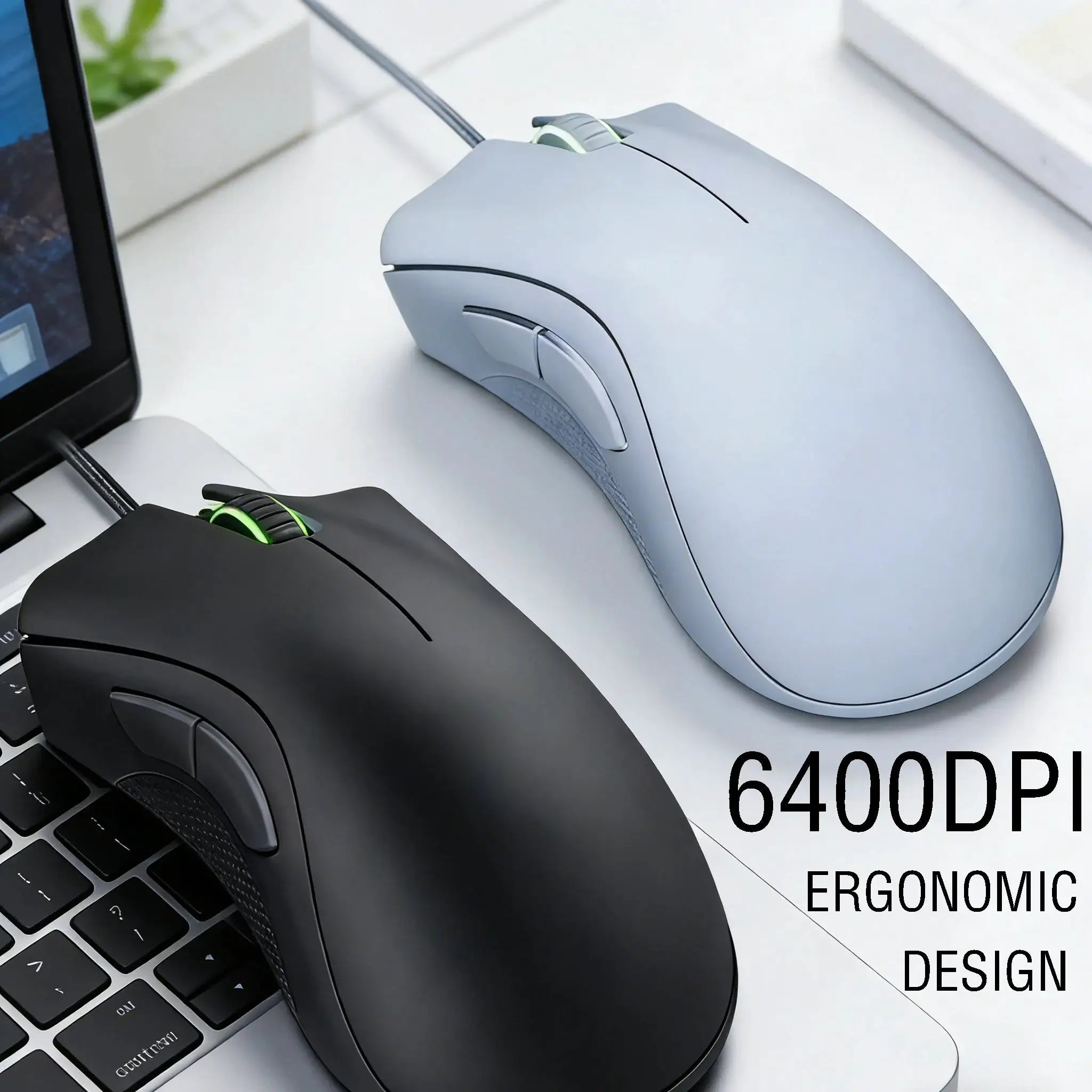 6400 DPI Wired Gaming Mouse New Model Ultra Sensitive Tracking High Precision Dual Purpose for LOL Esports and Office