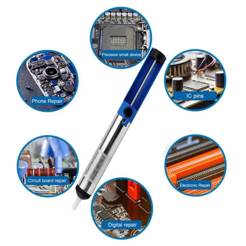 Aluminum Vacuum Desoldering Pump Solder Sucker Gun for Circuit Boards with Comfortable Grip