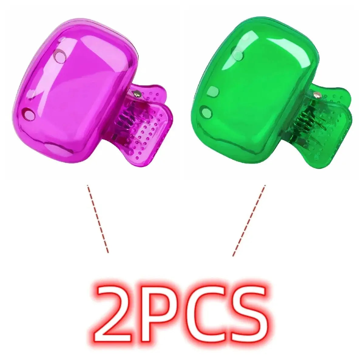 Simples Market 2-pack toothbrush head covers, purple and green plastic travel caps