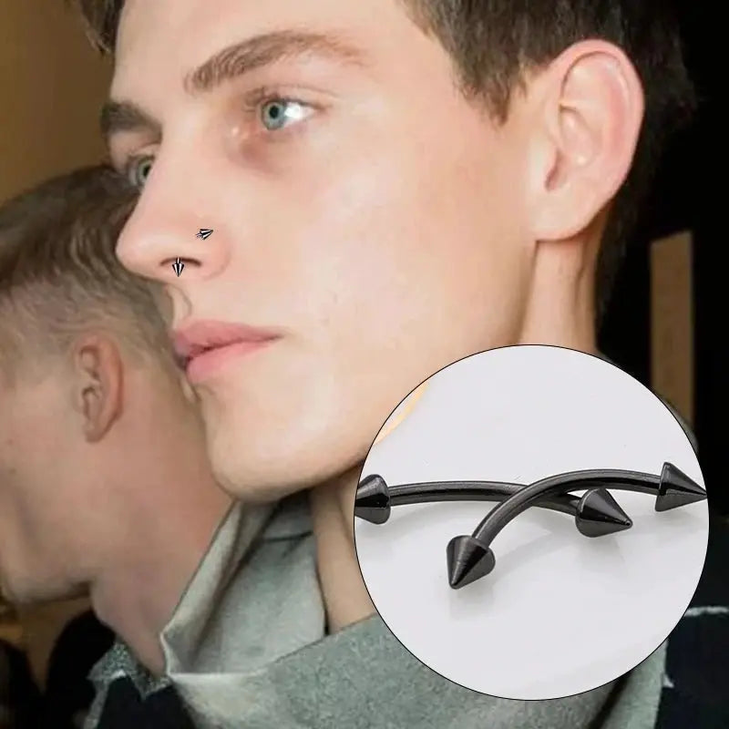 Stainless Steel Horseshoe Fake Nose Ring C Clip Septum Lip Hoop 1Pc For Women Men Jewelry