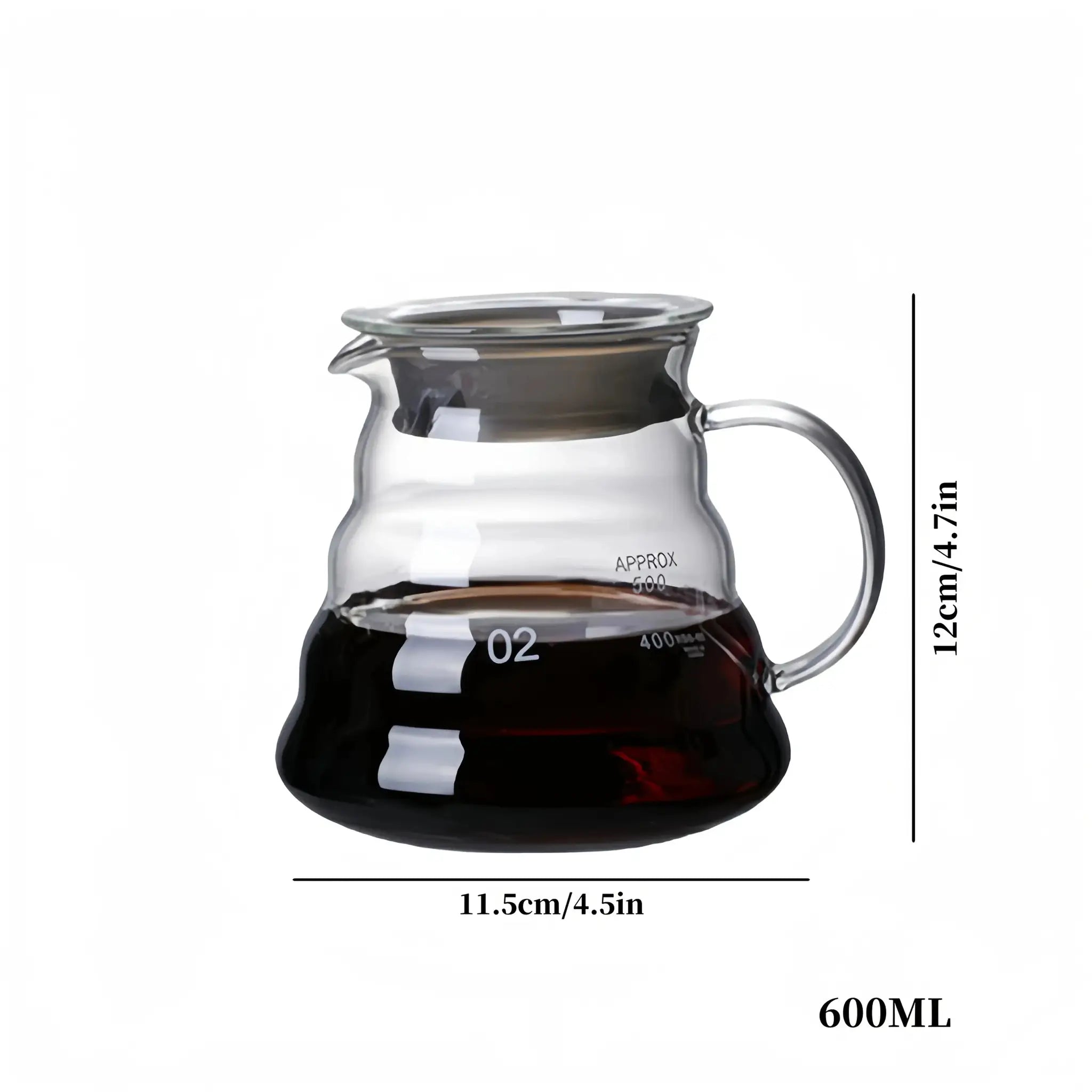 Handmade Glass Coffee Carafe With Filter Set For Pour Over Coffee Pot Tea Brewing Server Includes Coffee Extraction Cup