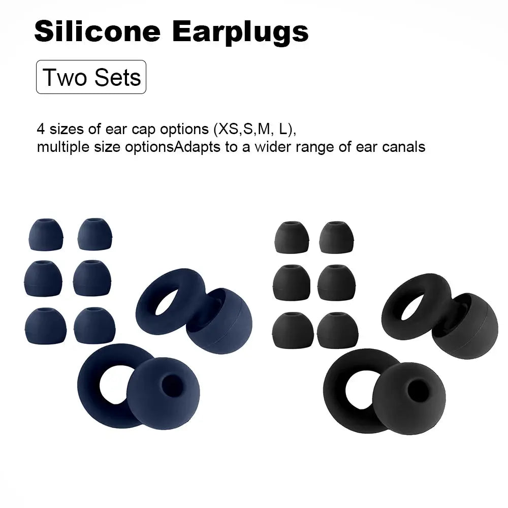 HUAK Quiet Ear Plugs Noise Reduction Reusable Hearing Protection 8 Soft Silicone Ear Tips XS S M L Sleep Swim Work
