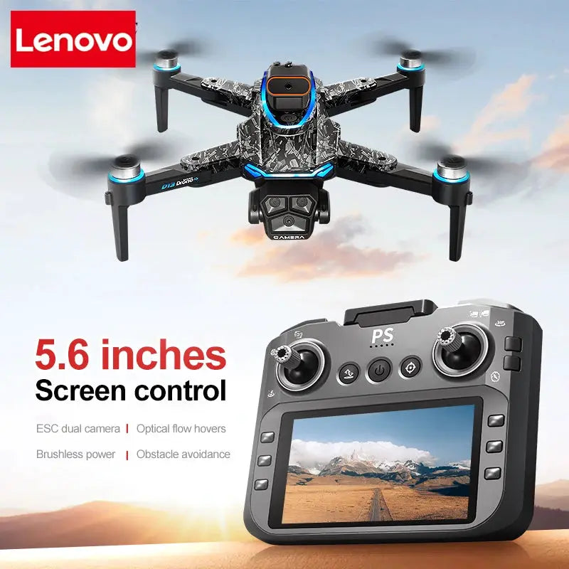 Lenovo D13 GPS Drone 8K Triple Camera Remote Control With Optical Flow Obstacle Avoidance Brushless Motors Screen