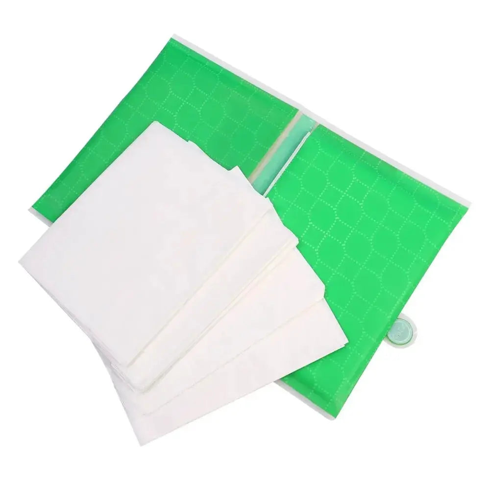 Disposable toilet seat covers by Simples Market, white sheets with green waterproof packaging, 50/30/10 pcs