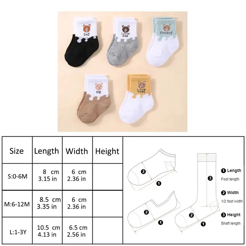 Five Pairs Baby Socks Low Cut Ankle Socks For Newborns Toddlers 0 To 12 Months Breathable Polyester Elastane