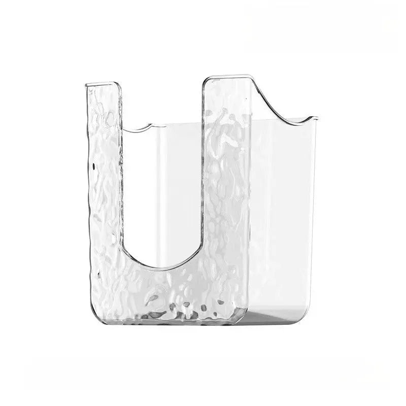 Tissue box by Simples Market; clear, wall-mounted wet tissue storage with a large opening.