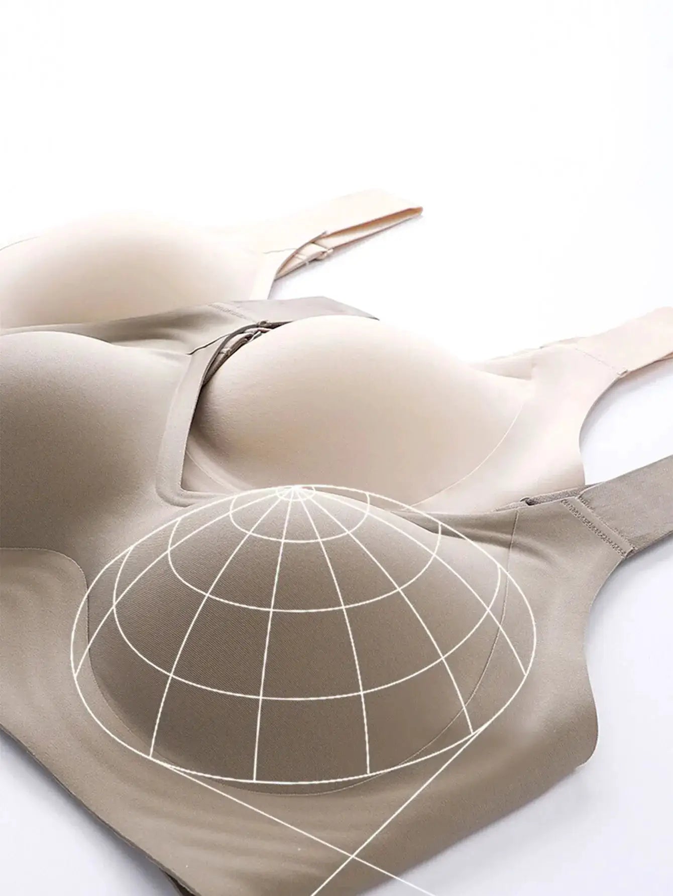 Plus-size nude sleeping bra, wireless, seamless fabric, 6XL