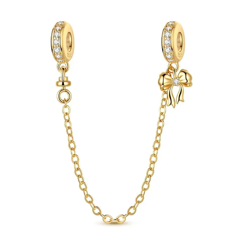 925 Sterling Silver Gold DIY Charms Beads Inlaid Zirconium Sun Leopard Pendants Fit Bracelet For DIY Jewelry Making