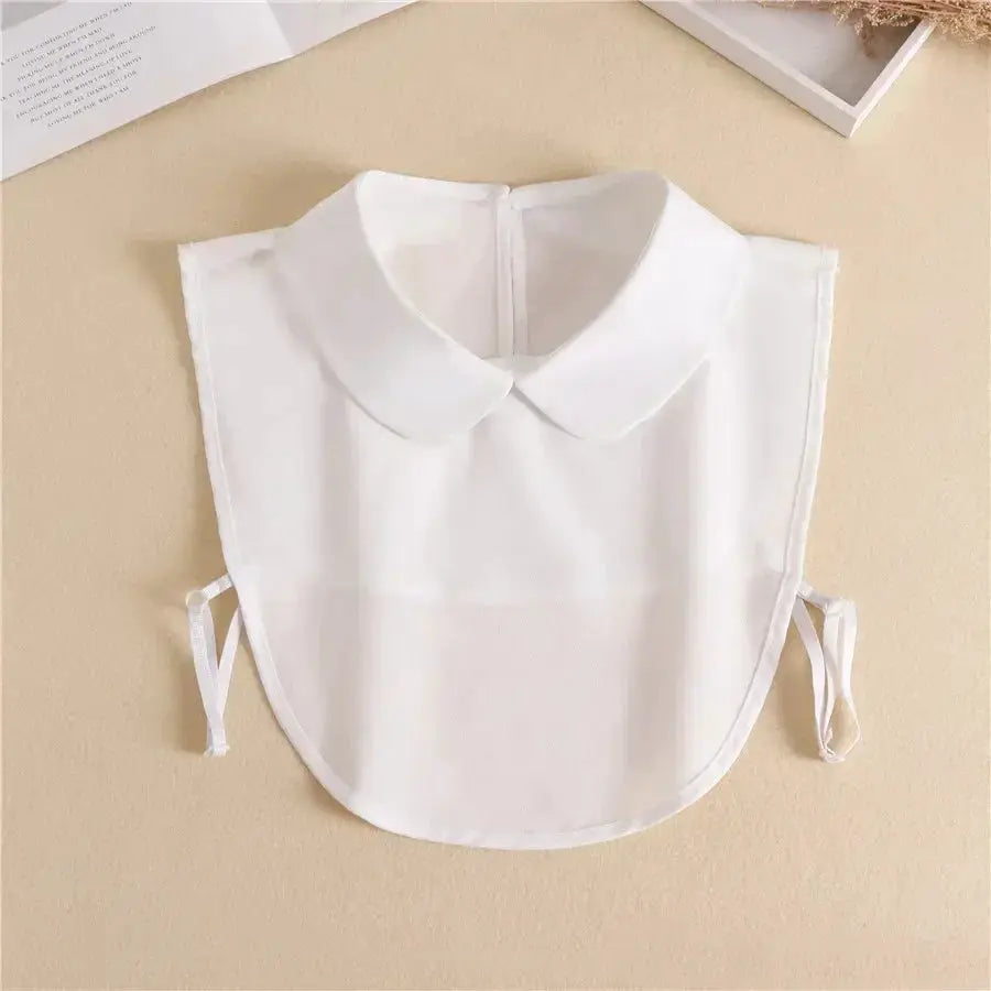 Detachable White Faux Collar With Front Tie For Women And Girls Vintage Lace Blouse Collar