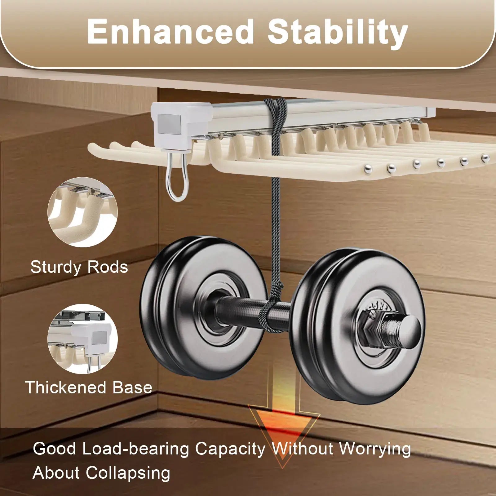 Simples Market space-saving pull-out trouser rack for 22 pairs, white with metal rails for 46 cm deep wardrobes.