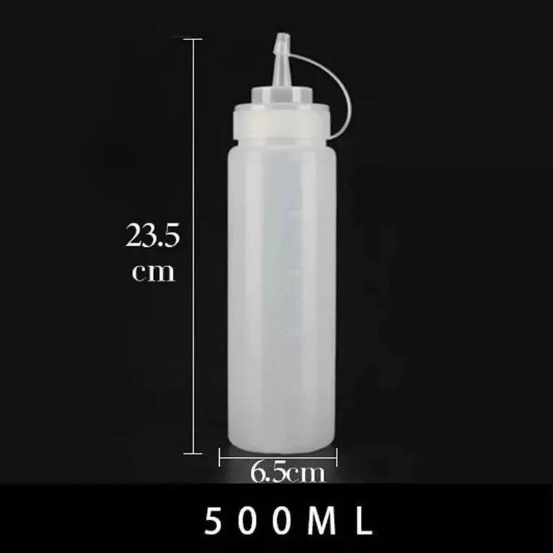 500 Ml Plastic Pointed Mouth Squeeze Type Sauce Bottle Dustproof For Sauces Dressings Condiments Eco Friendly Materials