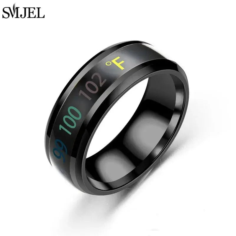 Smart Stainless Steel Sensor Body Temperature Ring With Real Time Display For Couples Multifunctional Monitoring
