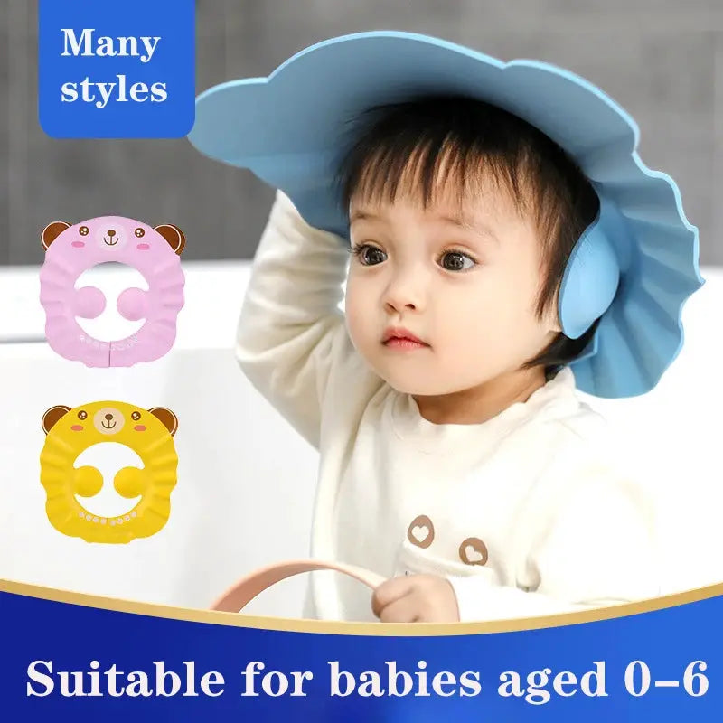 Adjustable Baby Shower Soft Cap For Kids Protecting Eyes And Ears During Bath Time