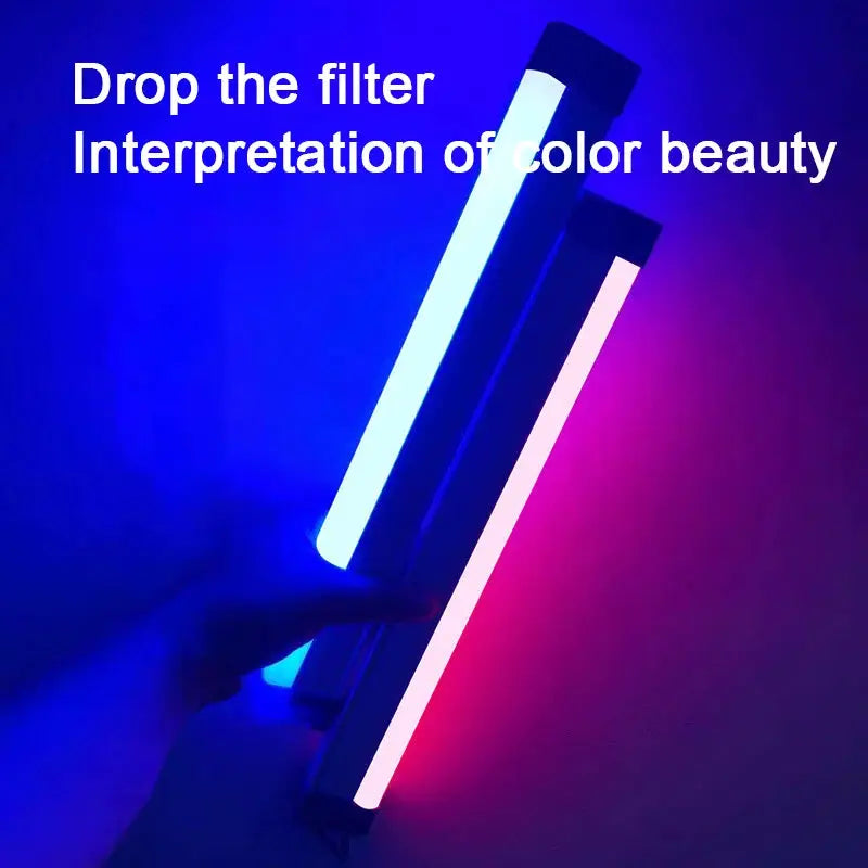 Colorful LED night lamps with RGB mood lighting; rechargeable, two-pack for bedroom decor.