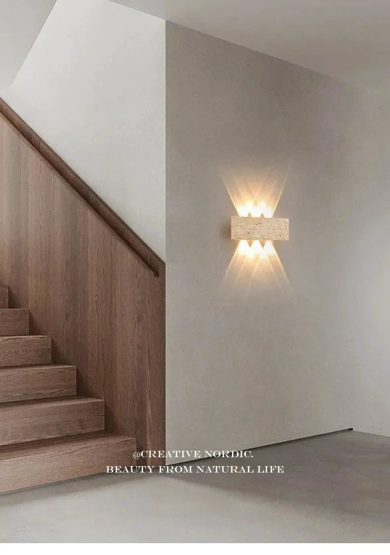Wall lamp outdoor waterproof, natural stone strip design, 12W LED wall light