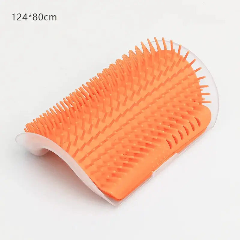 Cat massage tool Simples Market, orange self-cleaning silicone brush for pet hair removal