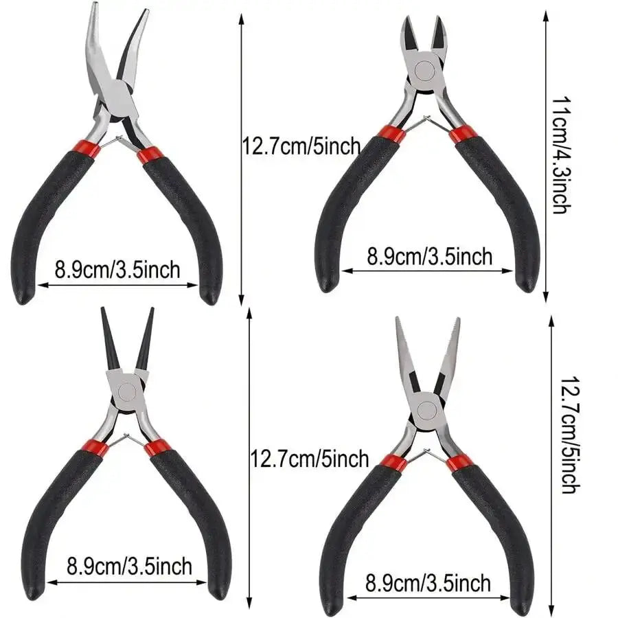 4 Pack Jewelry Pliers Set With Needle Nose Pliers Chain Nose Pliers And Round Nose Pliers For Jewelry Making