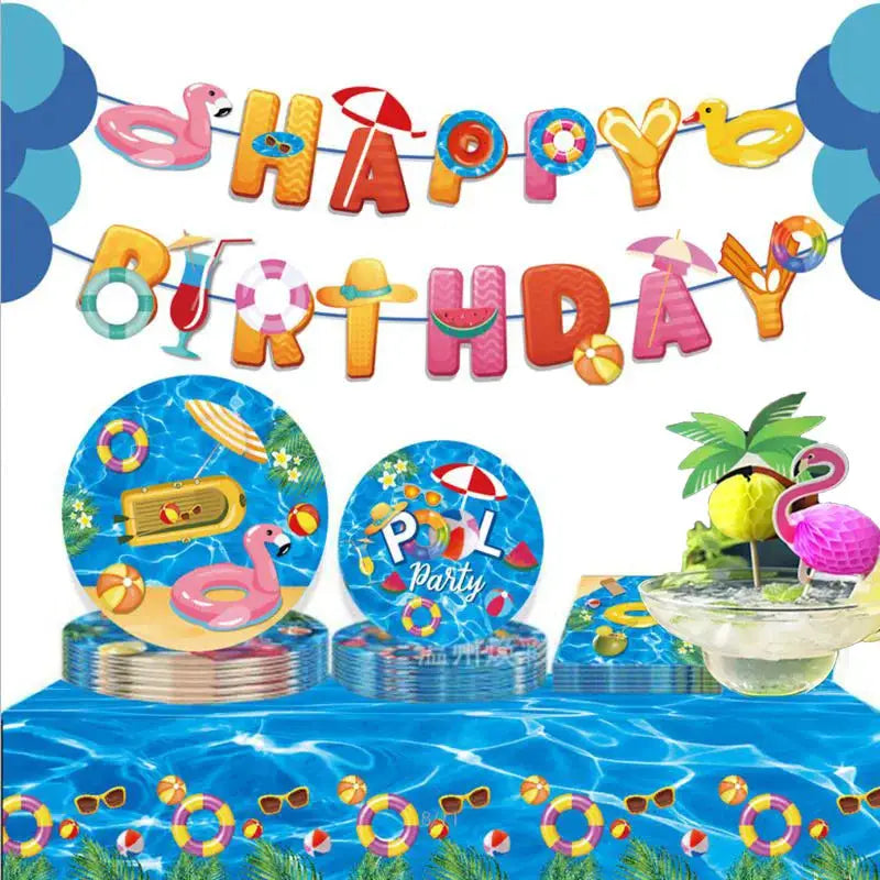 Flamingo Party Decorations for Beach Summer Pool Parties Luau Birthday Celebration Tropical Paper Decor