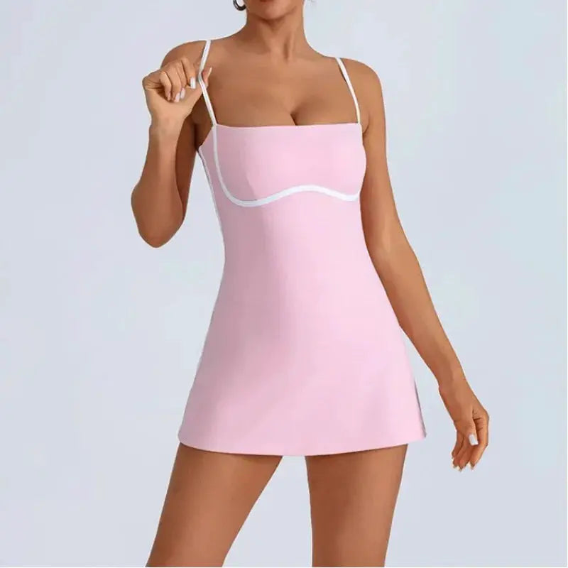 ActiveStride Multi Sport Sleeveless Tennis Dress With Built In Chest Pad For Tennis Yoga Pickleball Badminton