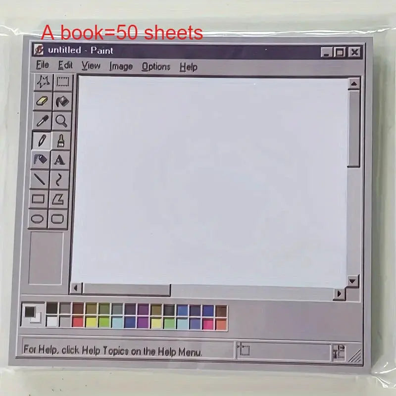 Vintage Computer Drawing Sticky Notes 50 Sheets Durable Adhesive for Artists and Office Use