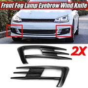 Pair front fog light grilles for VW Golf 7 MK7 GTI, Simples Market, black carbon fiber finish, 2 pieces