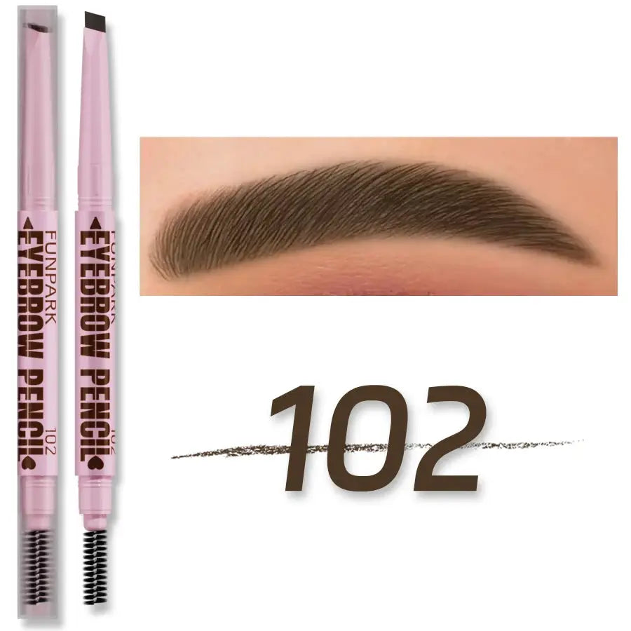 Glamourix 2 In 1 Eyebrow Pencil And Brush Waterproof Long Lasting Five Colors For Natural Definition