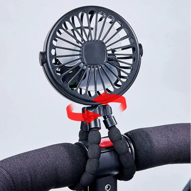 Stroller Clip On Fan Portable USB Rechargeable Three Speed Settings