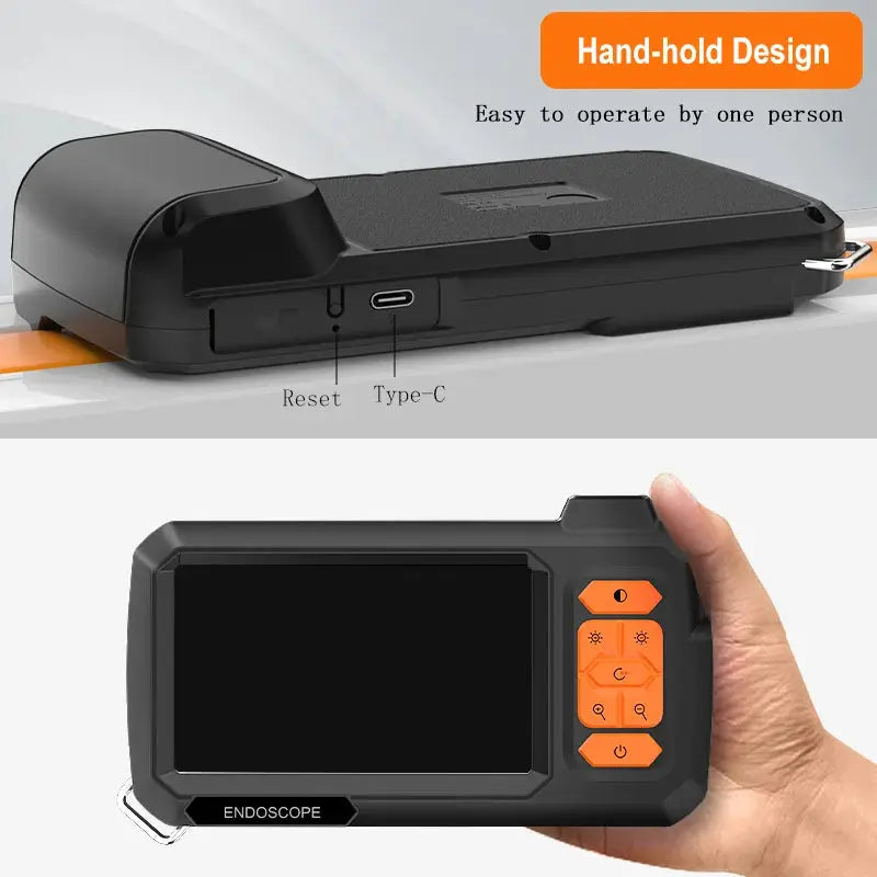 Detachable Borescope 8mm Camera 1080P HD with 4.3 Inch IPS Screen IP67 Endoscope for Piping and Engine Inspection