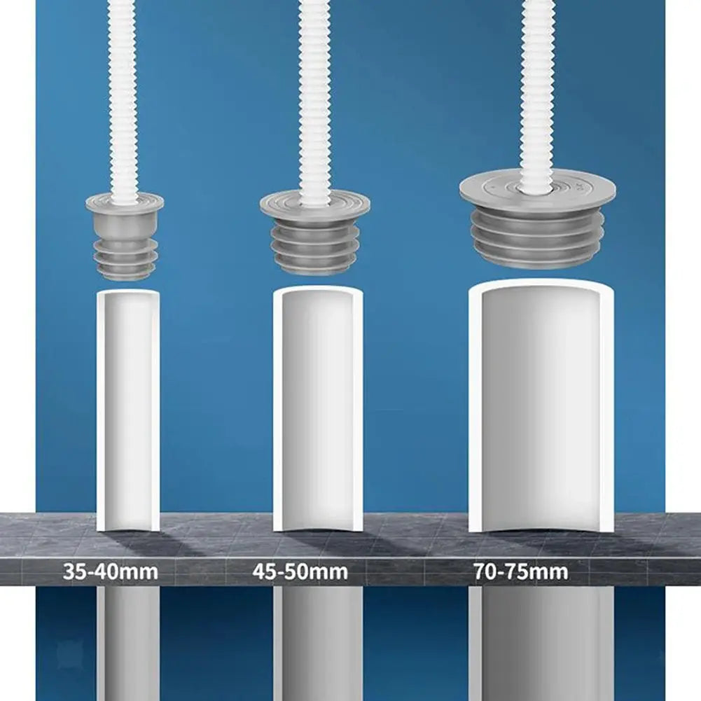 Washing machine drain pipe seal set, gray, Simples Market, sizes 35–40mm, 45–50mm and 70–75mm (3 pcs)