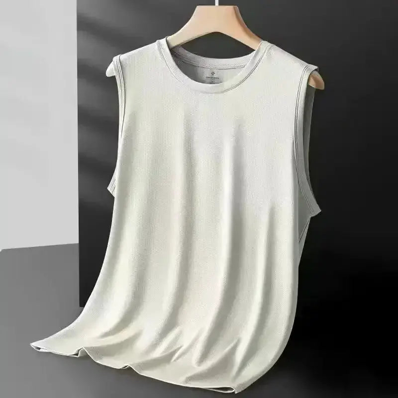 Men's Ice Silk Mesh Vest Breathable Lightweight Sleeveless Tank Top For Sports Summer Casual Wear